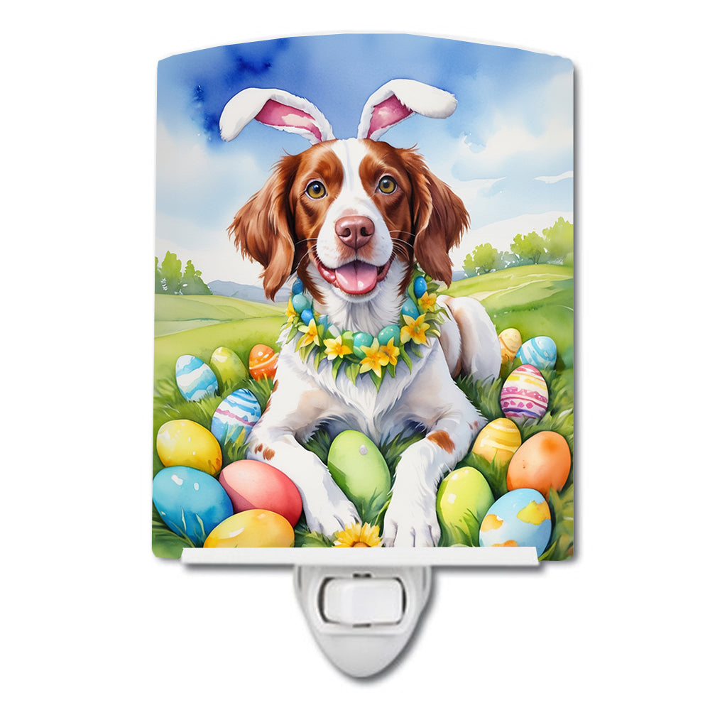 6 x 4 in. Brittany Spaniel Easter Egg Hunt Ceramic Night Light