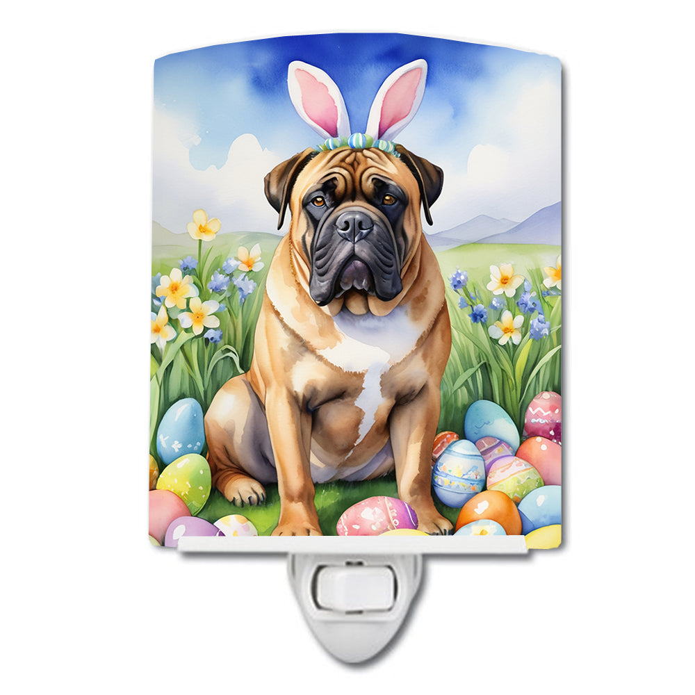 6 x 4 in. Bullmastiff Easter Egg Hunt Ceramic Night Light