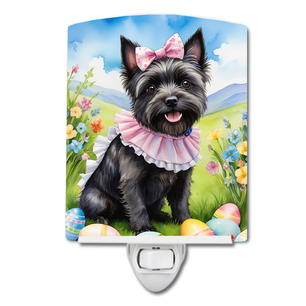 6 x 4 in. Cairn Terrier Easter Egg Hunt Ceramic Night Light