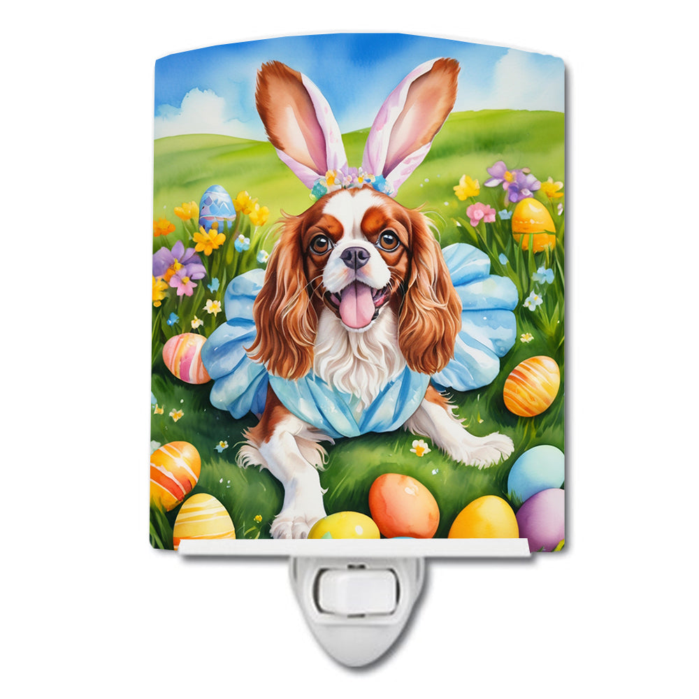 6 x 4 in. Cavalier Spaniel Easter Egg Hunt Ceramic Night Light