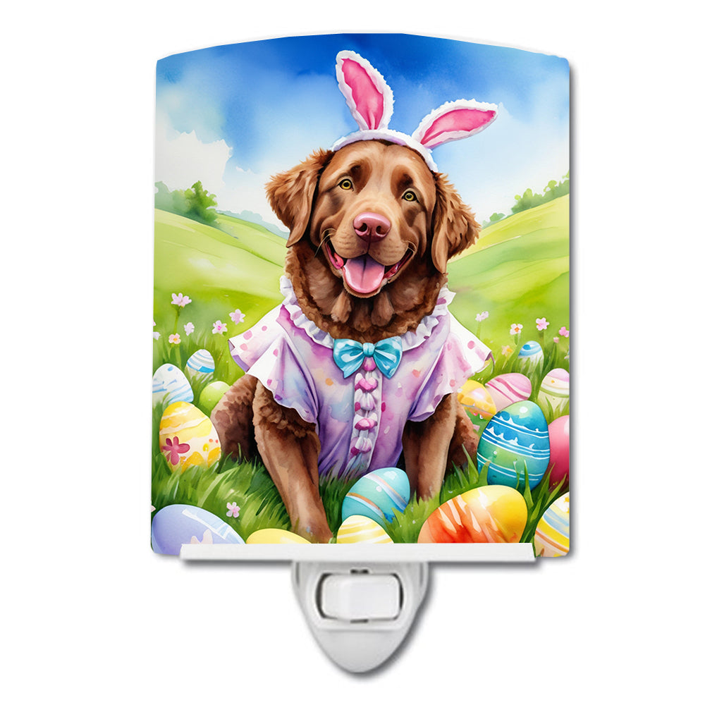6 x 4 in. Chesapeake Bay Retriever Easter Egg Hunt Ceramic Night Light