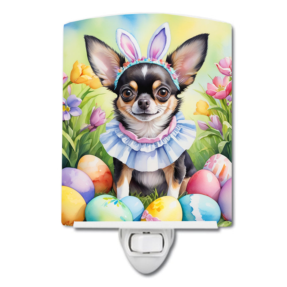 6 x 4 in. Chihuahua Easter Egg Hunt Ceramic Night Light