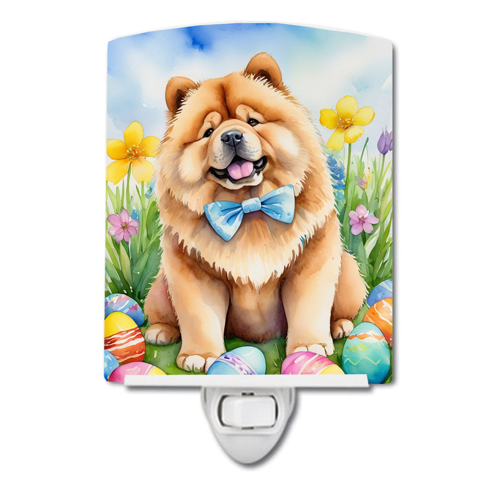 6 x 4 in. Chow Chow Easter Egg Hunt Ceramic Night Light