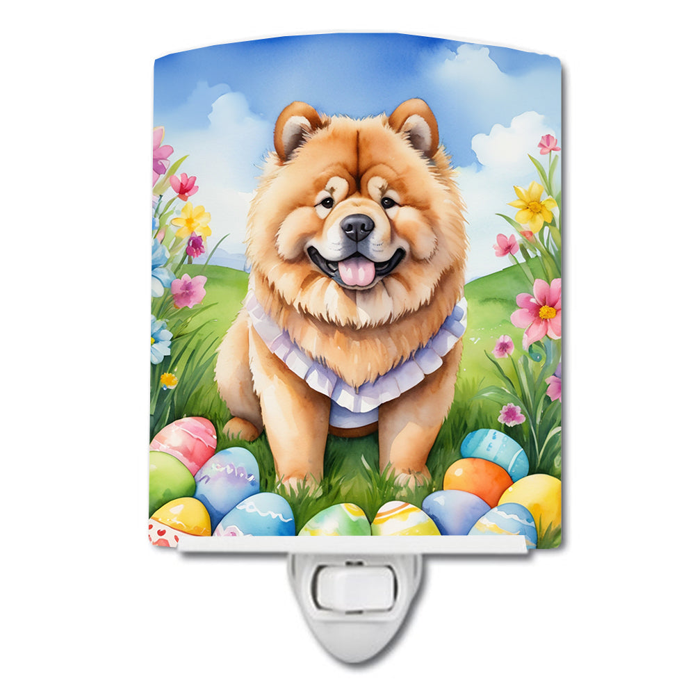 6 x 4 in. Chow Chow Easter Egg Hunt Ceramic Night Light