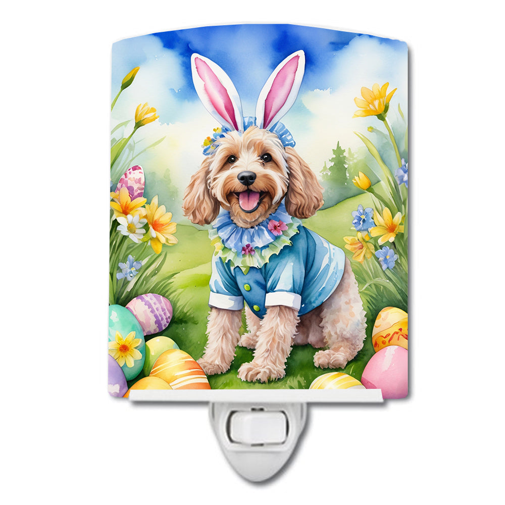 6 x 4 in. Cockapoo Easter Egg Hunt Ceramic Night Light