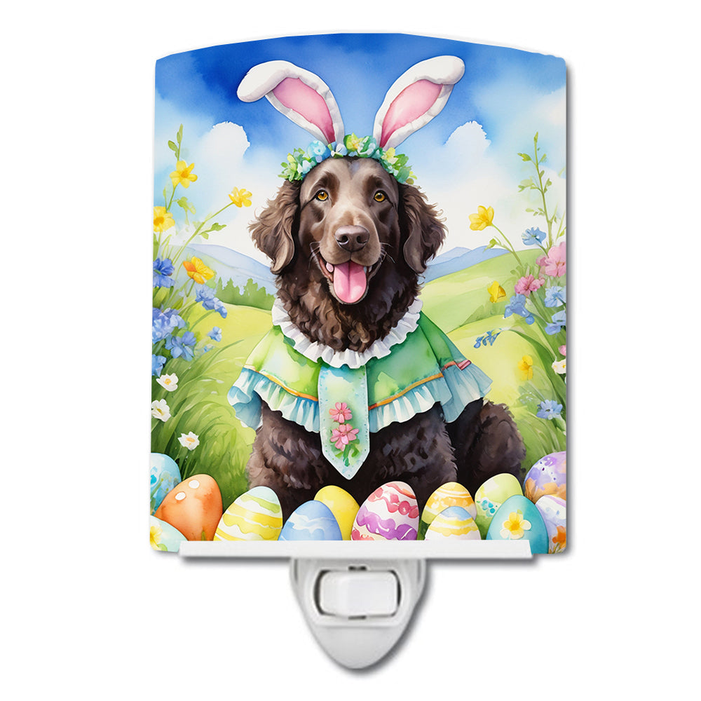 6 x 4 in. Curly-Coated Retriever Easter Egg Hunt Ceramic Night Light