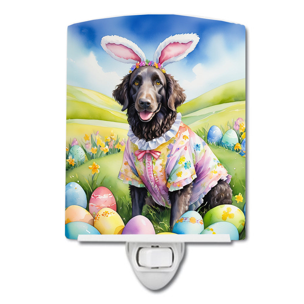 6 x 4 in. Curly-Coated Retriever Easter Egg Hunt Ceramic Night Light