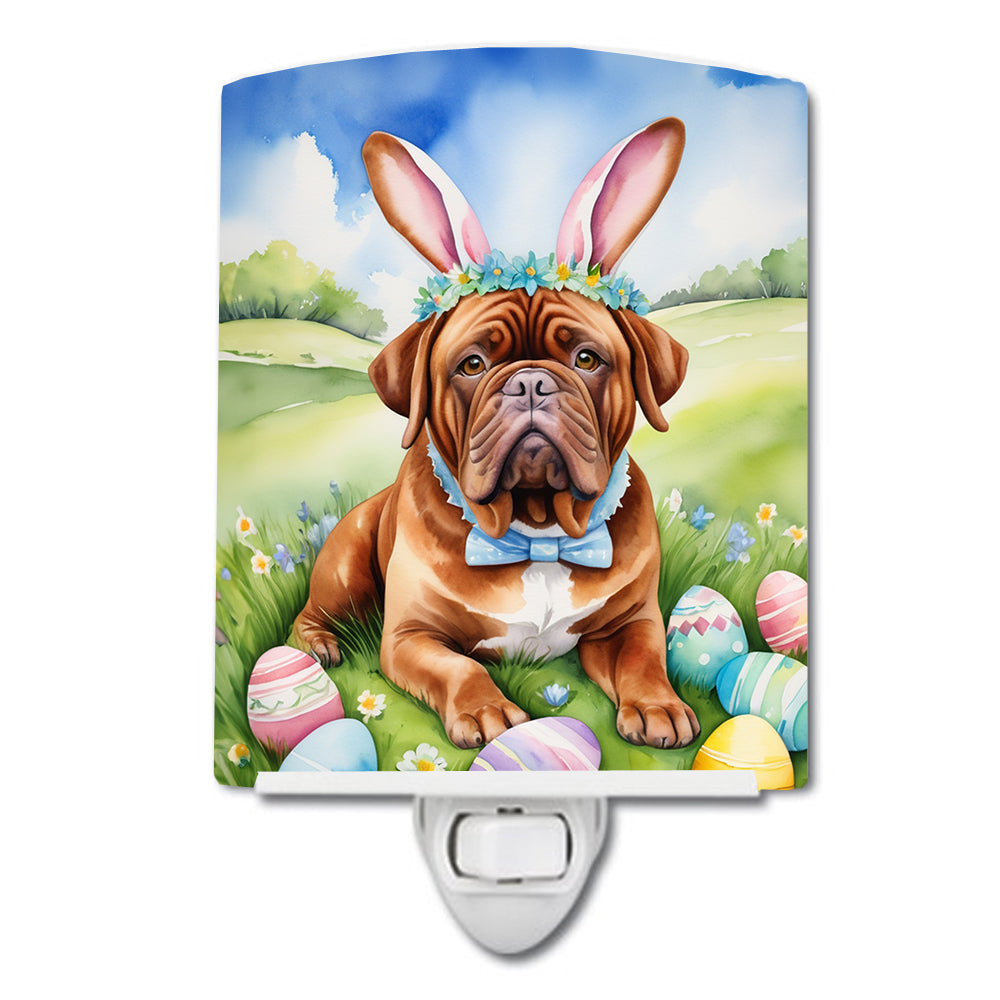 6 x 4 in. Dogue de Bordeaux Easter Egg Hunt Ceramic Night Light
