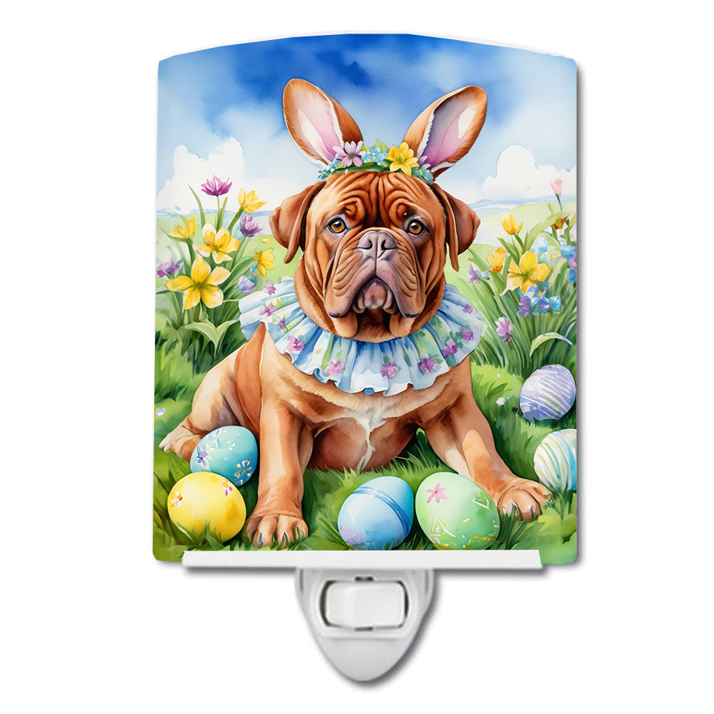 6 x 4 in. Dogue de Bordeaux Easter Egg Hunt Ceramic Night Light