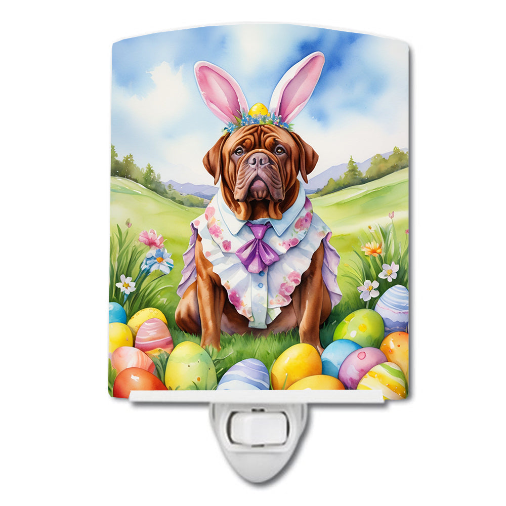 6 x 4 in. Dogue de Bordeaux Easter Egg Hunt Ceramic Night Light