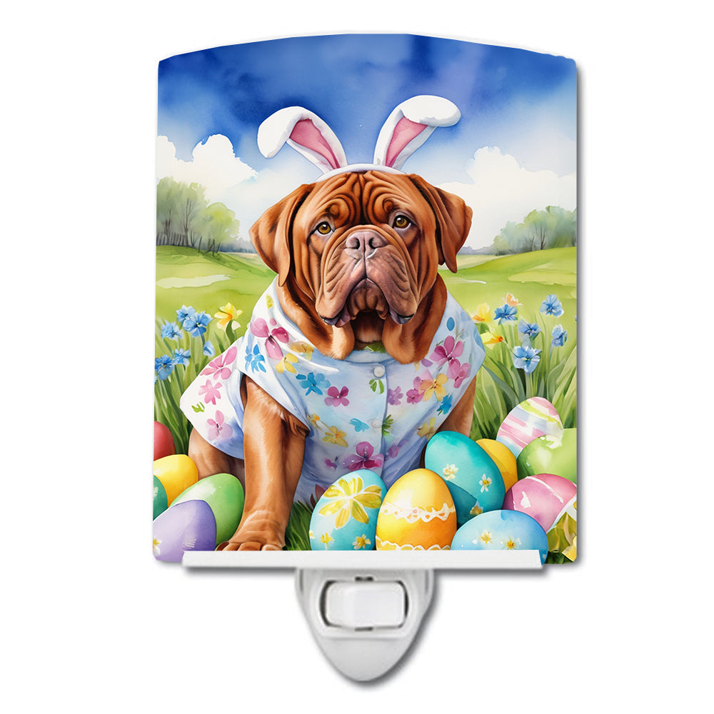 6 x 4 in. Dogue de Bordeaux Easter Egg Hunt Ceramic Night Light