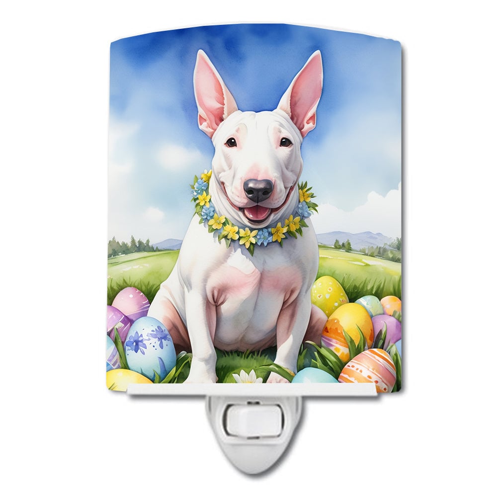6 x 4 in. English Bull Terrier Easter Egg Hunt Ceramic Night Light