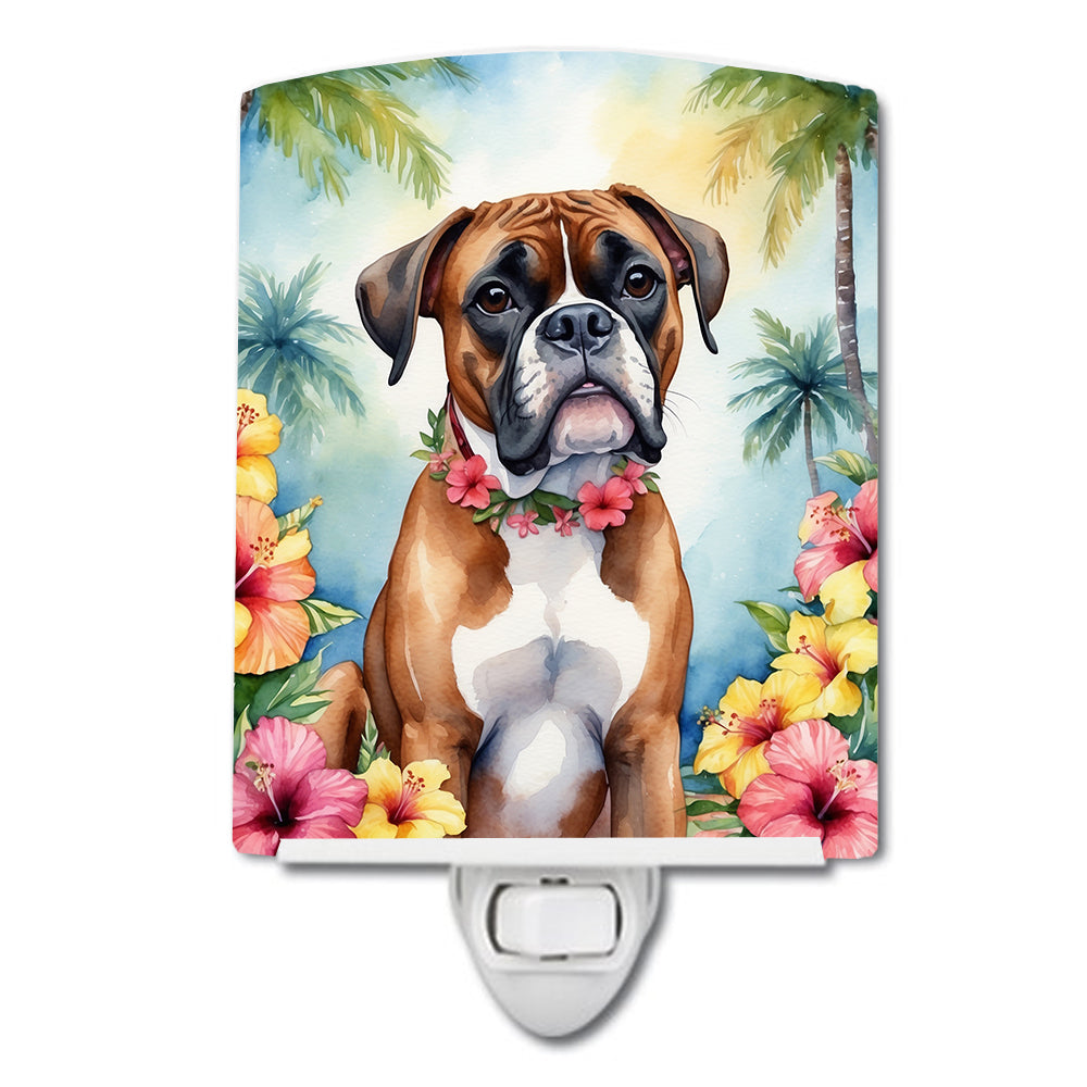 6 x 4 in. Boxer Luau Ceramic Night Light