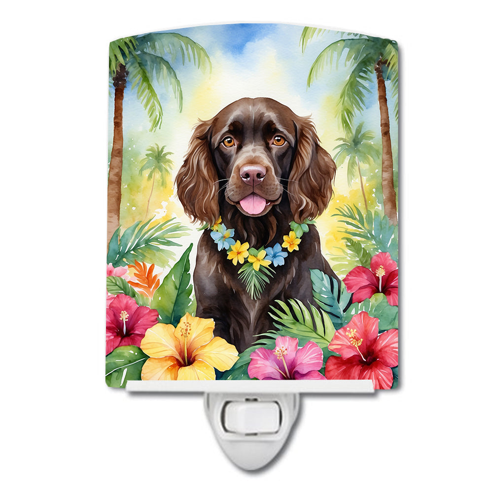 6 x 4 in. Boykin Spaniel Luau Ceramic Night Light