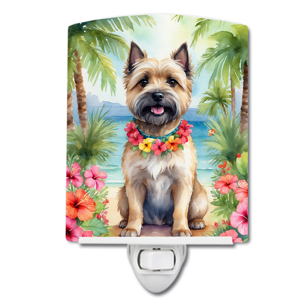 6 x 4 in. Cairn Terrier Luau Ceramic Night Light