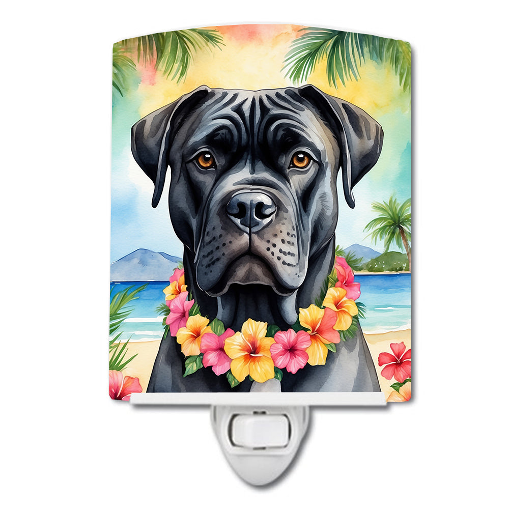 6 x 4 in. Cane Corso Luau Ceramic Night Light