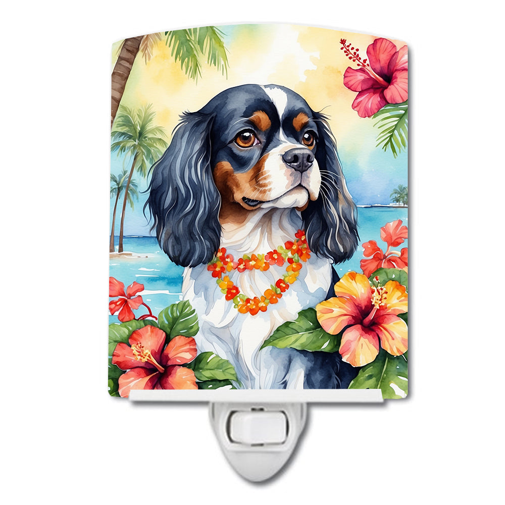 6 x 4 in. Cavalier Spaniel Luau Ceramic Night Light