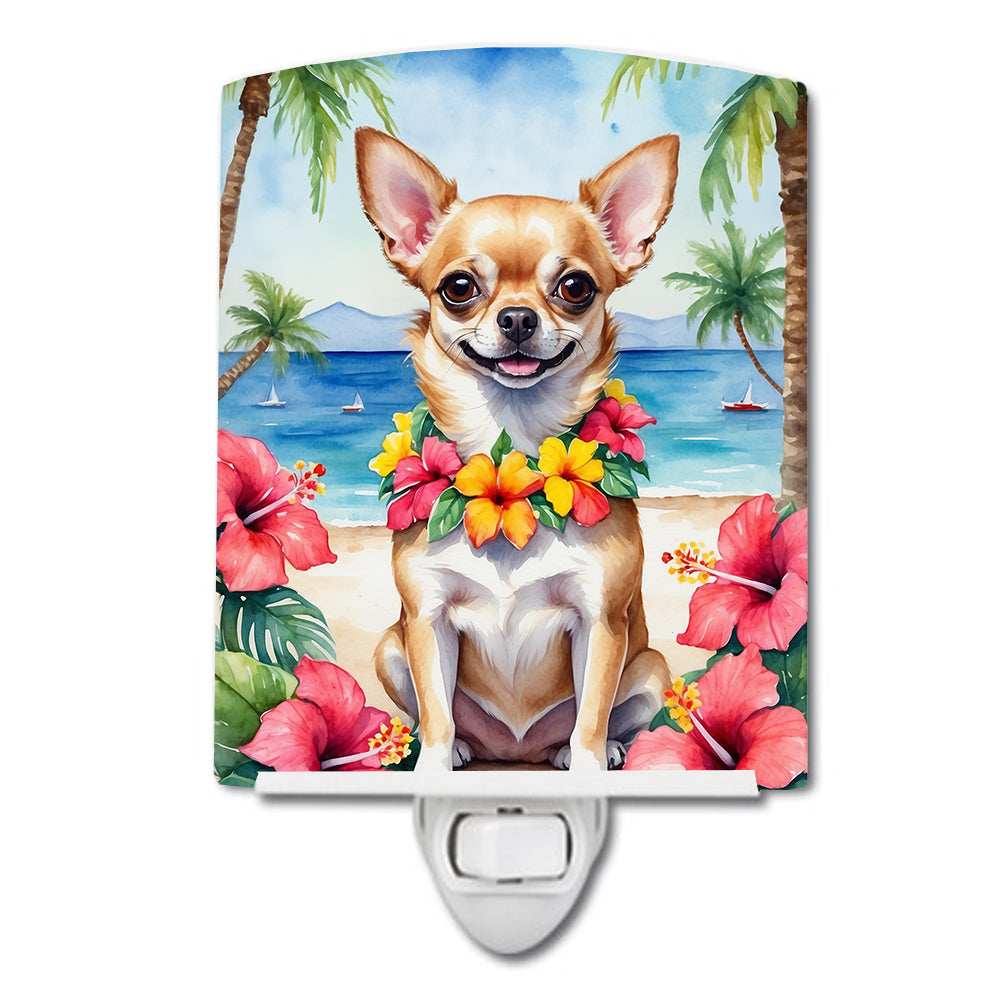 6 x 4 in. Chihuahua Luau Ceramic Night Light