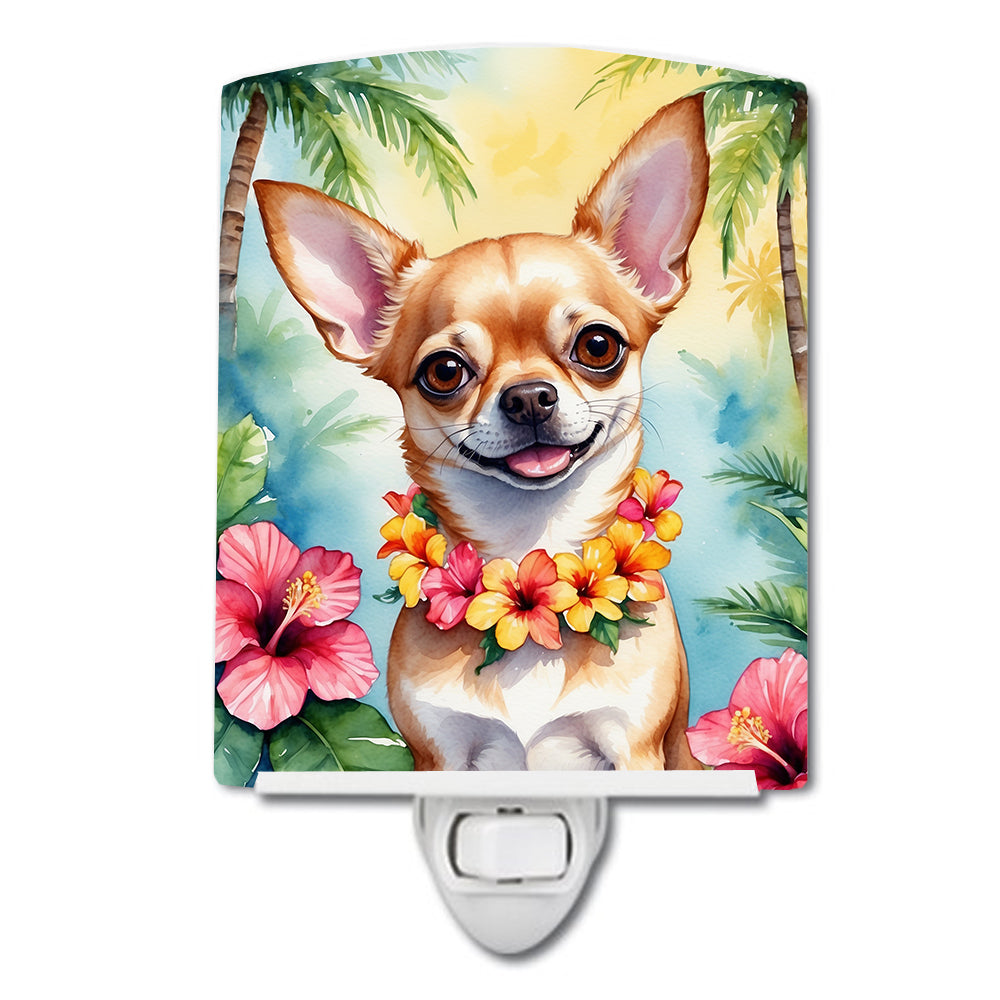 6 x 4 in. Chihuahua Luau Ceramic Night Light
