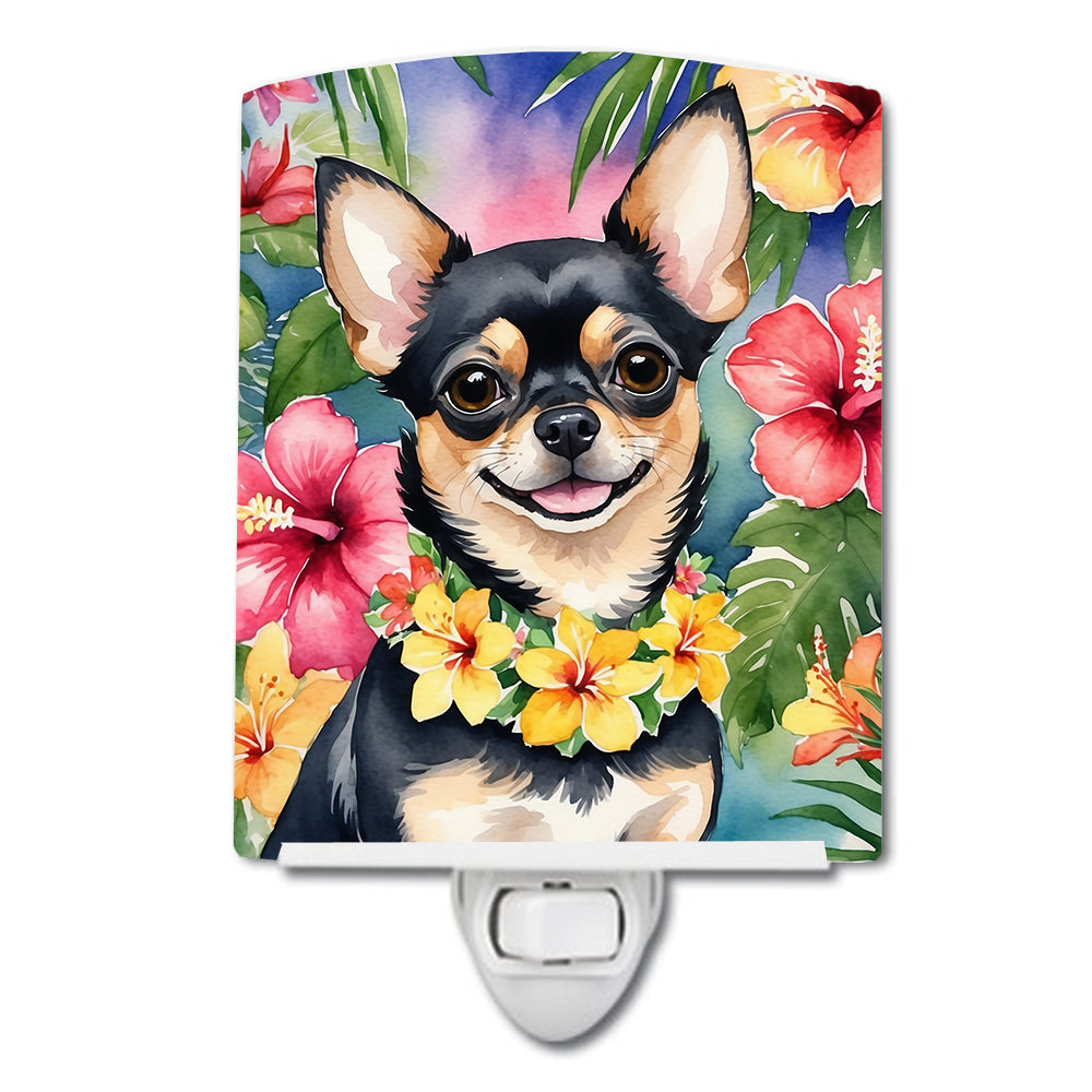 6 x 4 in. Chihuahua Luau Ceramic Night Light