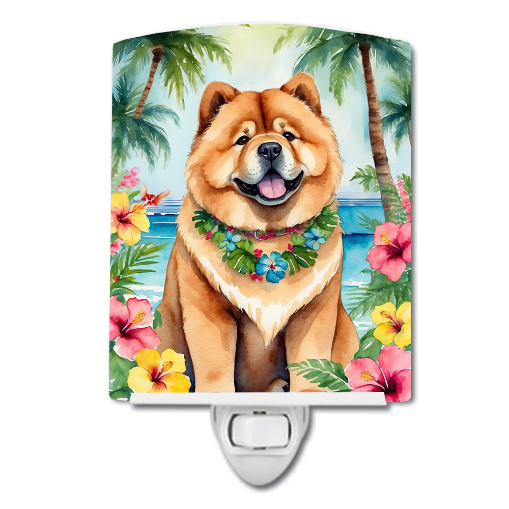 6 x 4 in. Chow Chow Luau Ceramic Night Light