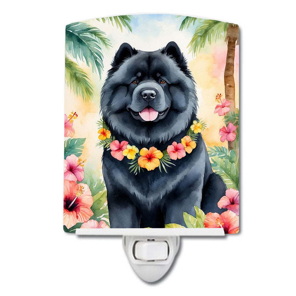 6 x 4 in. Chow Chow Luau Ceramic Night Light