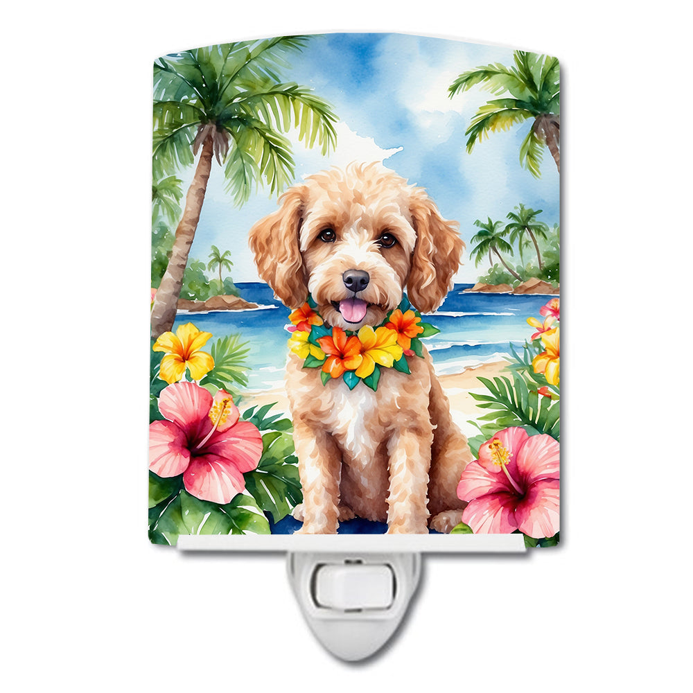 6 x 4 in. Cockapoo Luau Ceramic Night Light