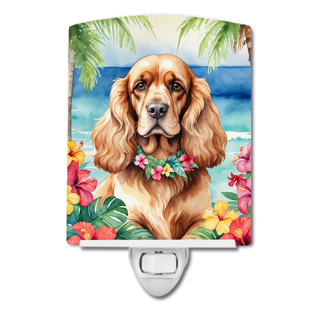 6 x 4 in. Cocker Spaniel Luau Ceramic Night Light