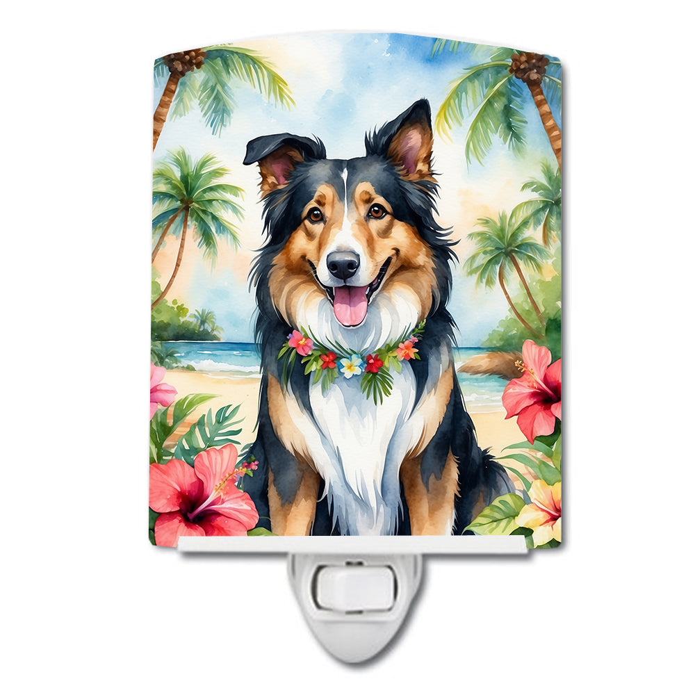 6 x 4 in. Collie Luau Ceramic Night Light