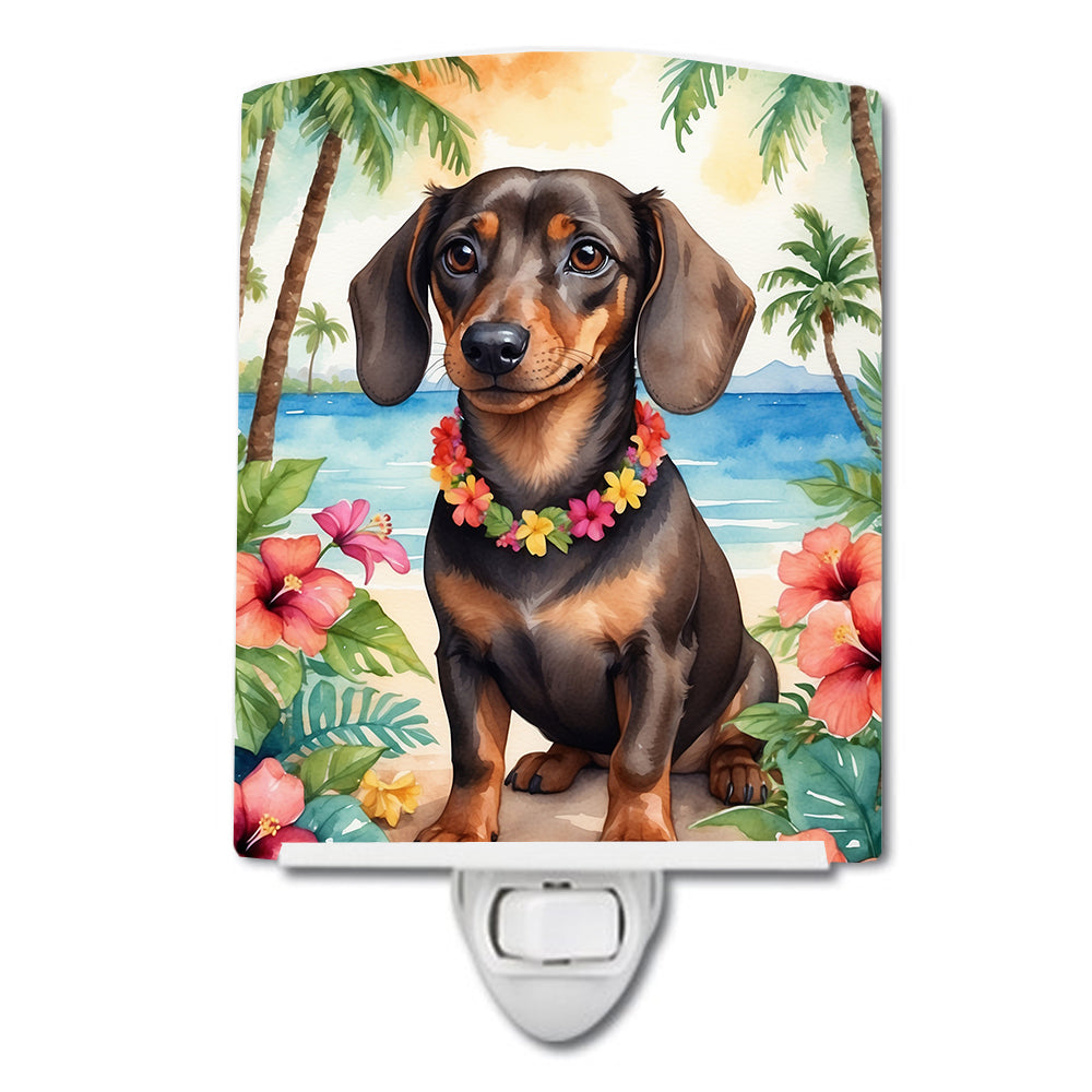6 x 4 in. Dachshund Luau Ceramic Night Light