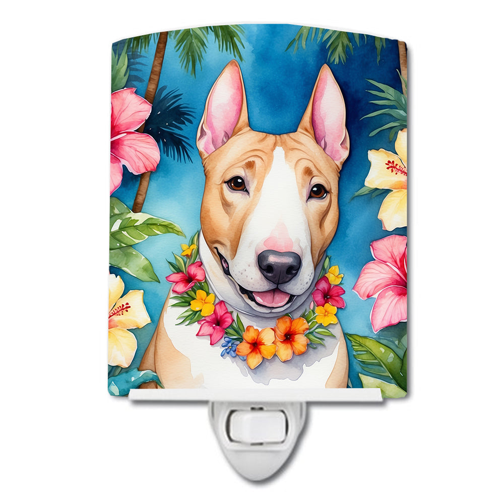 6 x 4 in. English Bull Terrier Luau Ceramic Night Light