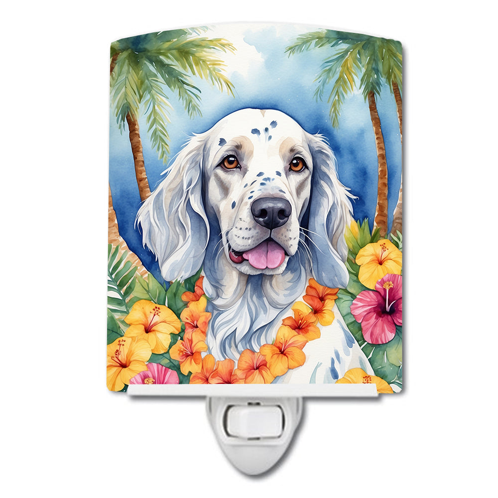 6 x 4 in. English Setter Luau Ceramic Night Light