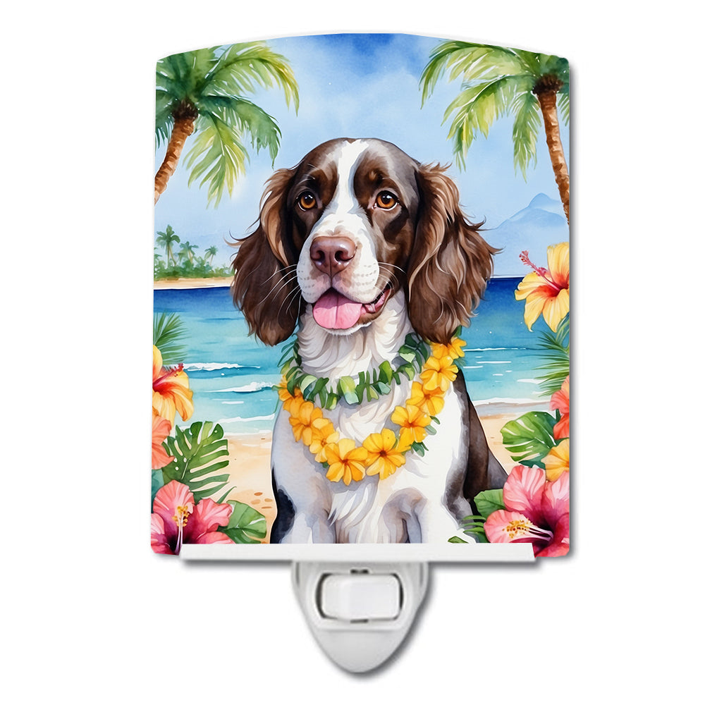 6 x 4 in. English Springer Spaniel Luau Ceramic Night Light