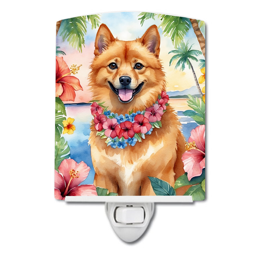 6 x 4 in. Finnish Spitz Luau Ceramic Night Light