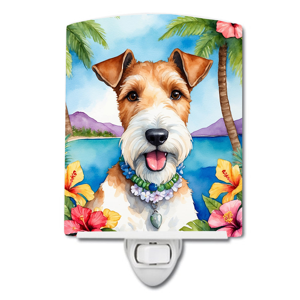 DAC6434CNL 6 x 4 in. Fox Terrier Luau Ceramic Night Light