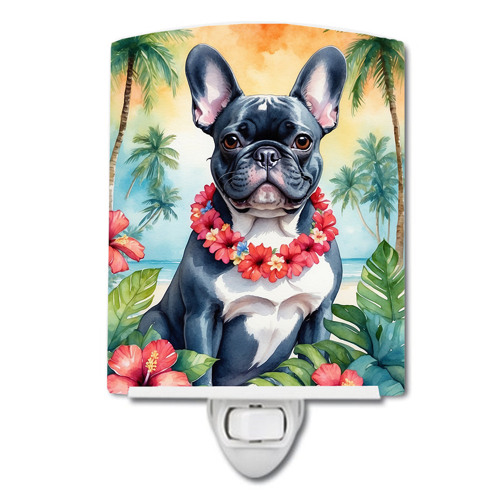 6 x 4 in. French Bulldog Luau Ceramic Night Light