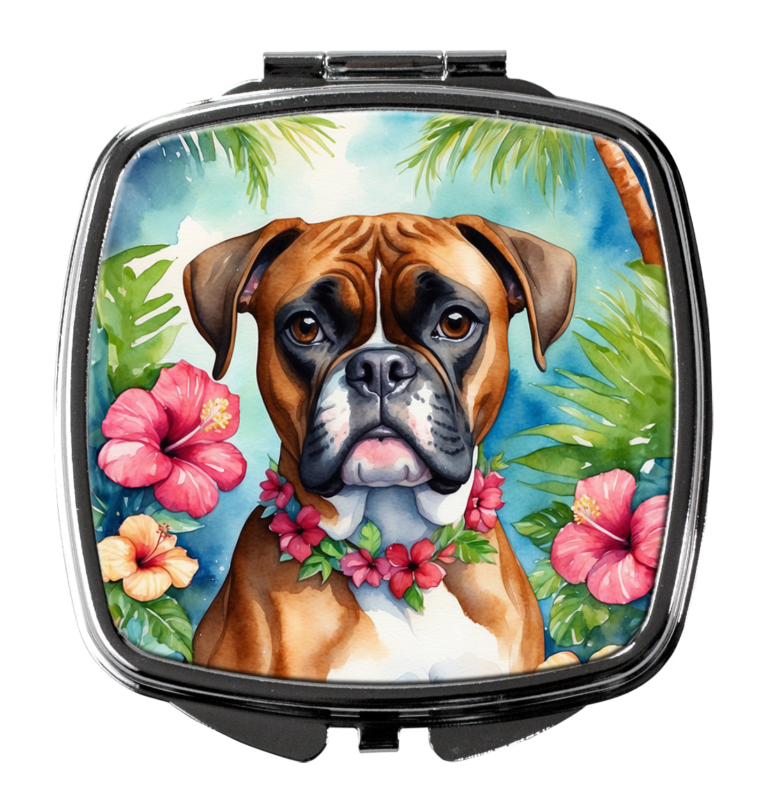 3 x 2.75 in. Boxer Luau Compact Mirror