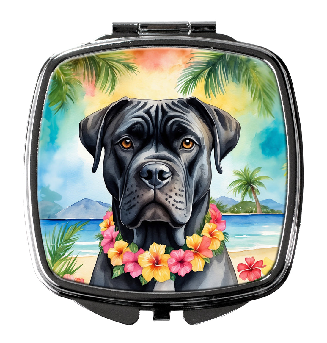 3 x 2.75 in. Cane Corso Luau Compact Mirror