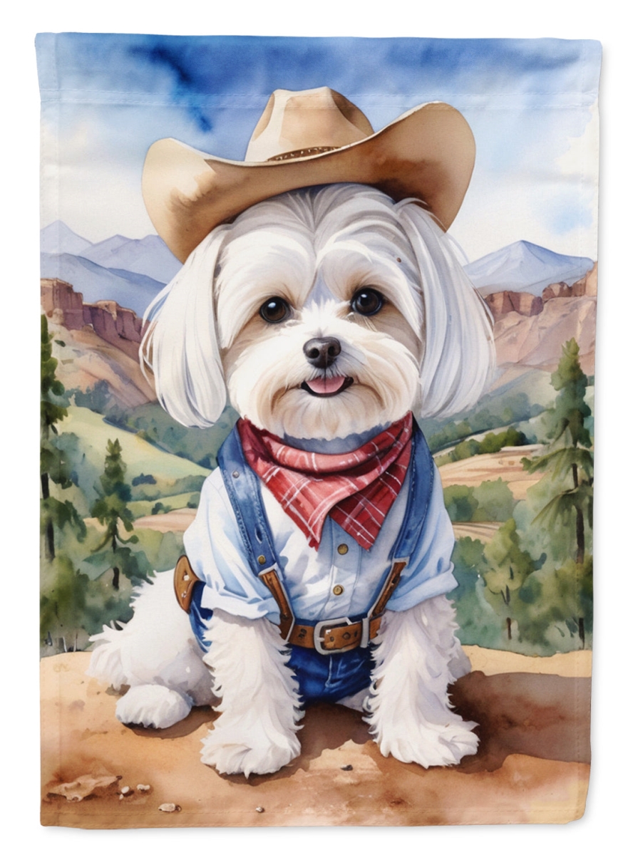 40 x 28 in. Maltese Cowboy Welcome House Flag