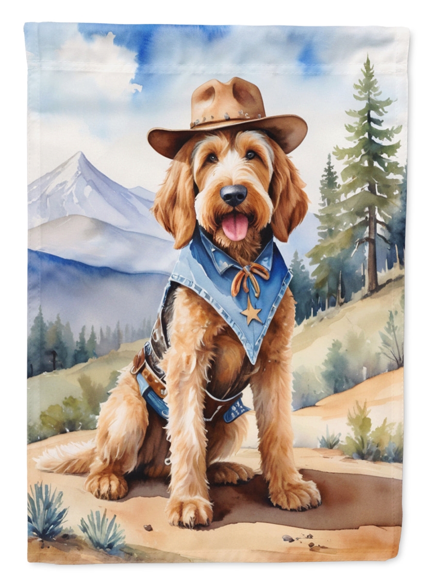 40 x 28 in. Otterhound Cowboy Welcome House Flag