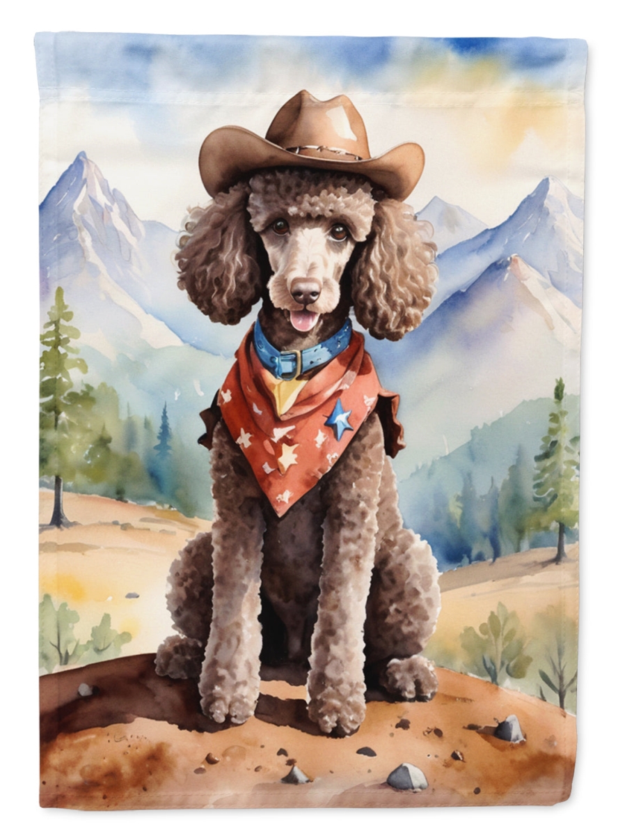 40 x 28 in. Poodle Cowboy Welcome House Flag