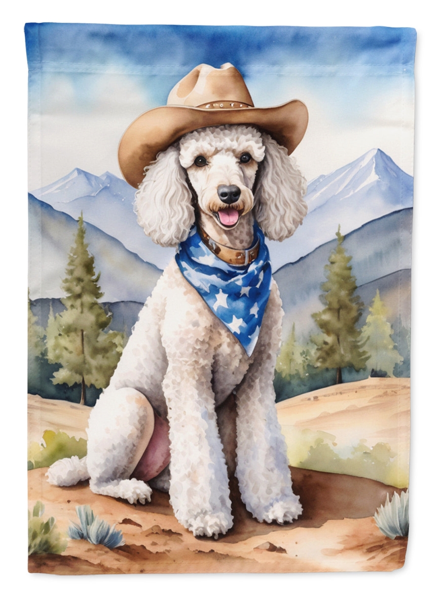 40 x 28 in. Poodle Cowboy Welcome House Flag