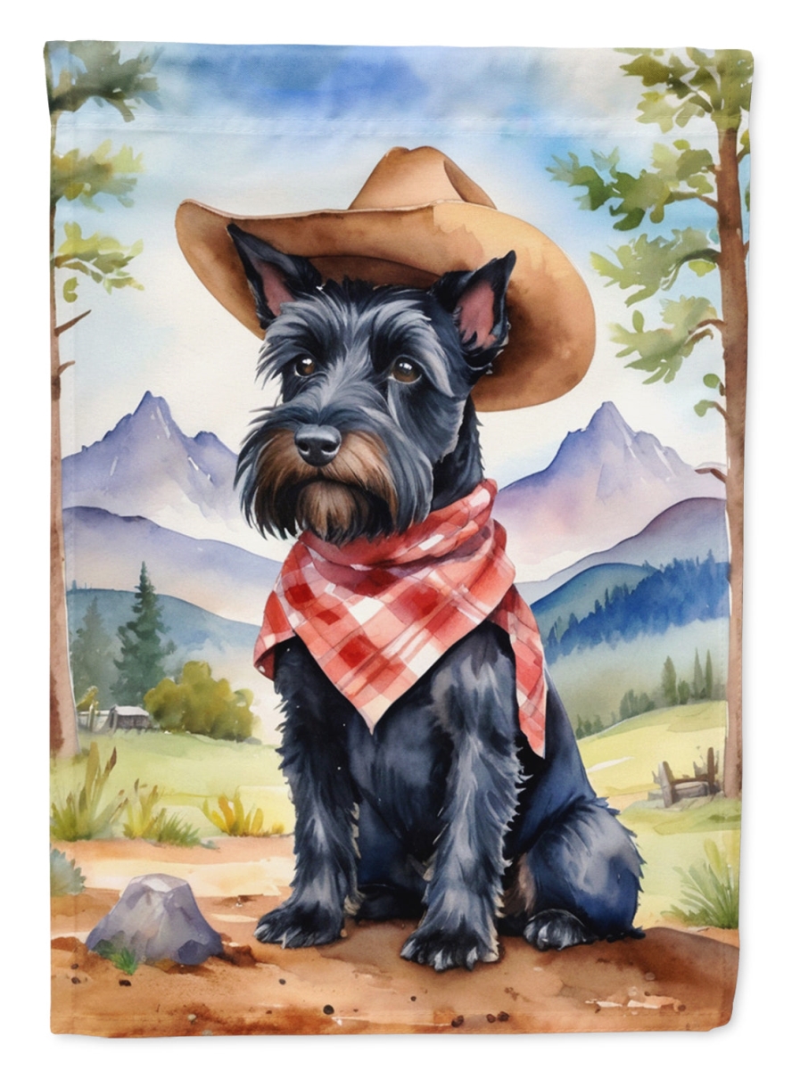 40 x 28 in. Scottish Terrier Cowboy Welcome House Flag