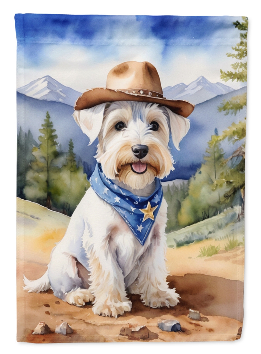 40 x 28 in. Sealyham Terrier Cowboy Welcome House Flag