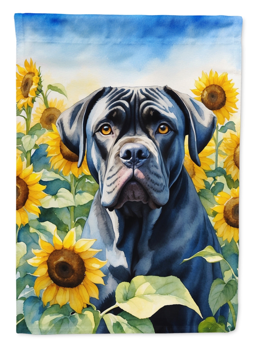 40 x 28 in. Cane Corso in Sunflowers House Flag