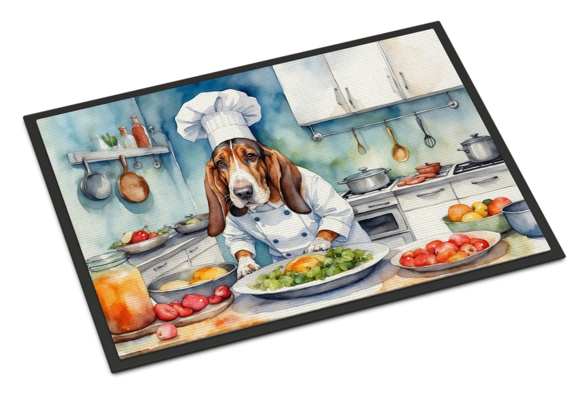 18 x 27 in. Basset Hound The Chef Doormat
