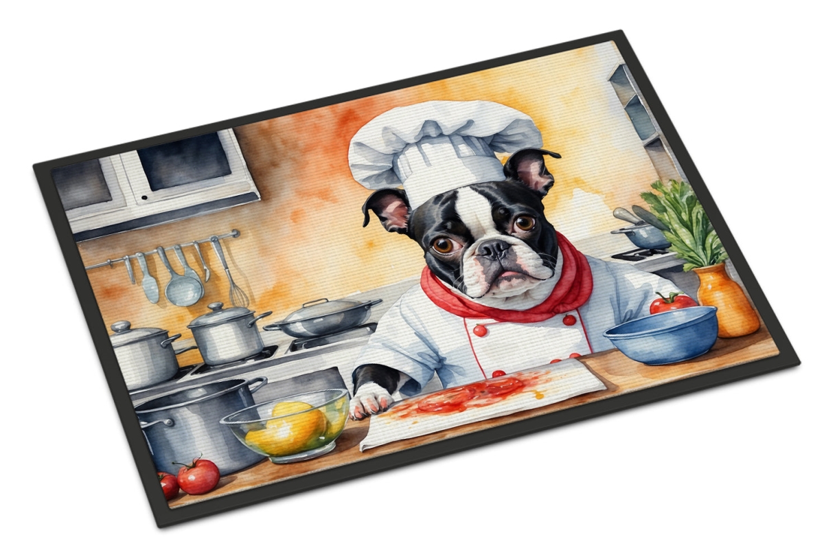 18 x 27 in. Boston Terrier The Chef Doormat