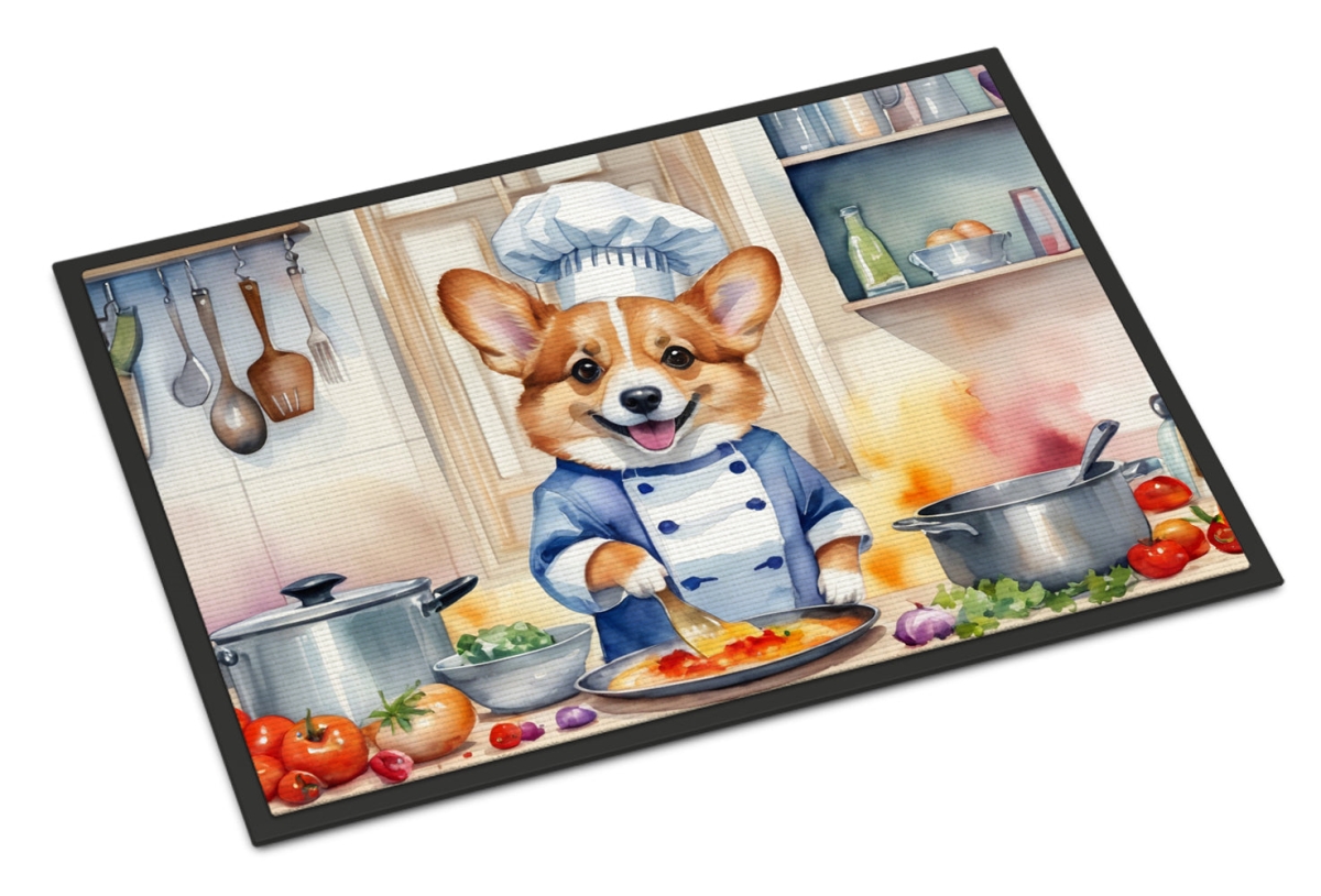 18 x 27 in. Corgi The Chef Doormat