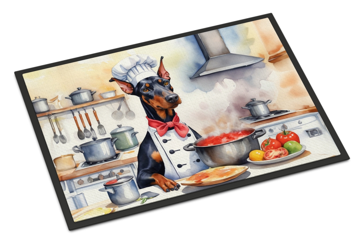 18 x 27 in. Doberman Pinscher The Chef Doormat