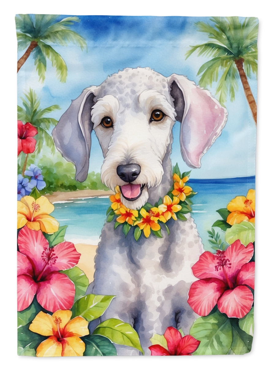 15.5 x 11.25 in. Bedlington Terrier Luau Garden Flag